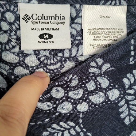 Columbia Floral Pattern Linen Blend Skirt Size M - Picture 7 of 8